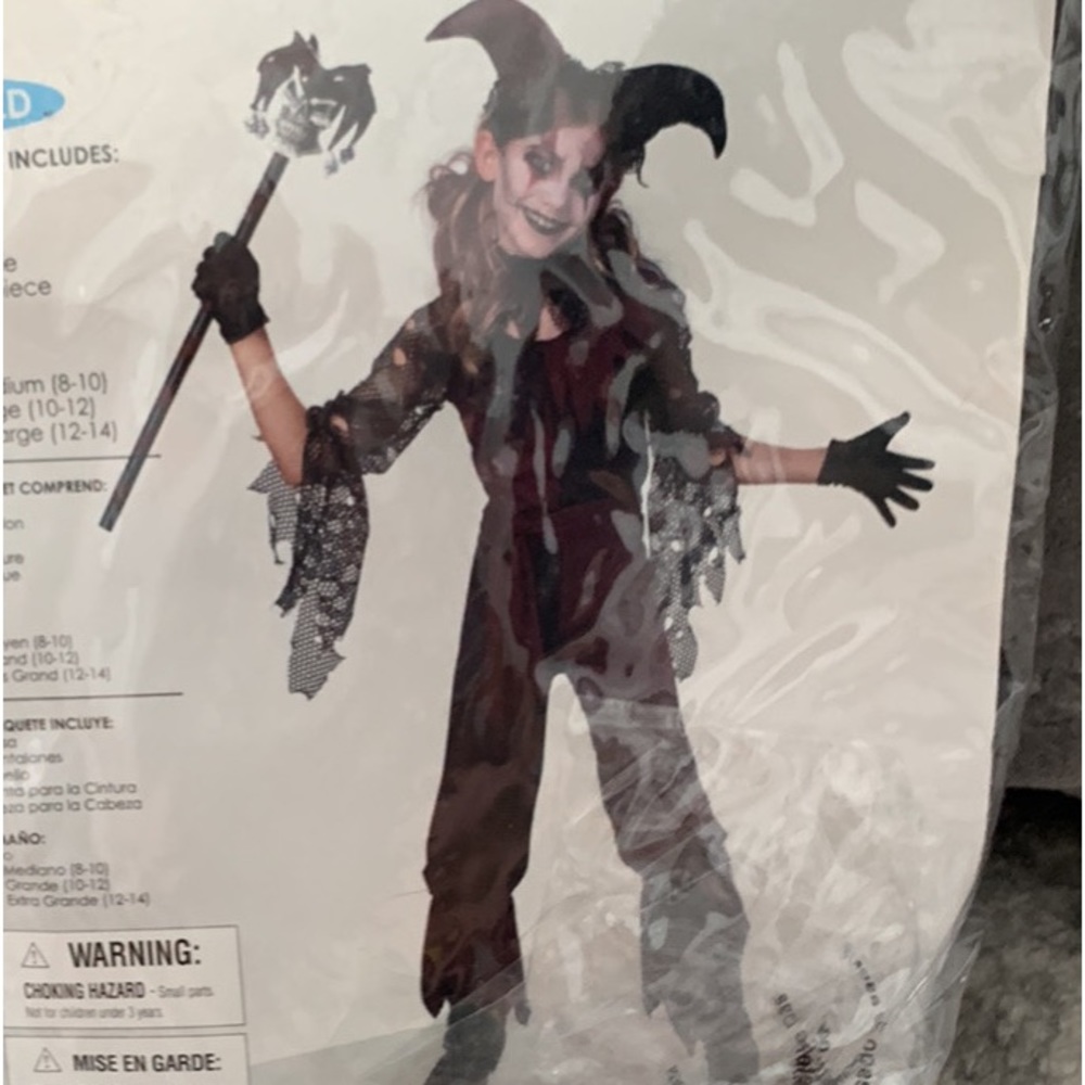 Girls size 12-14 XL Halloween costume Psycho Jester